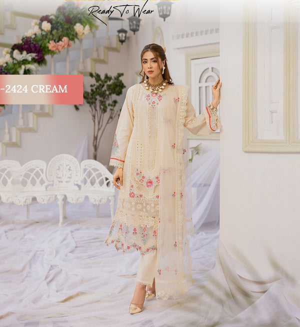 Pakistani Chikankari Lawn Dress : BR-C2424