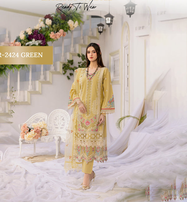 Pakistani Chikankari Lawn Dress : BR-G2424