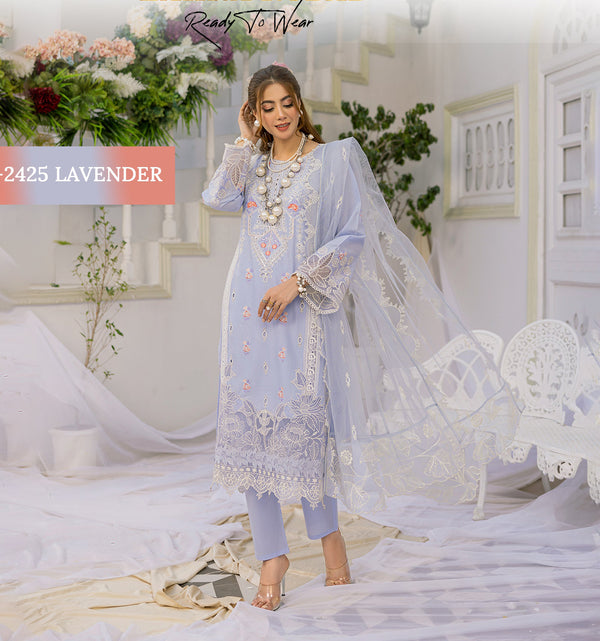 Pakistani Chikankari Lawn Dress : BR-L2425