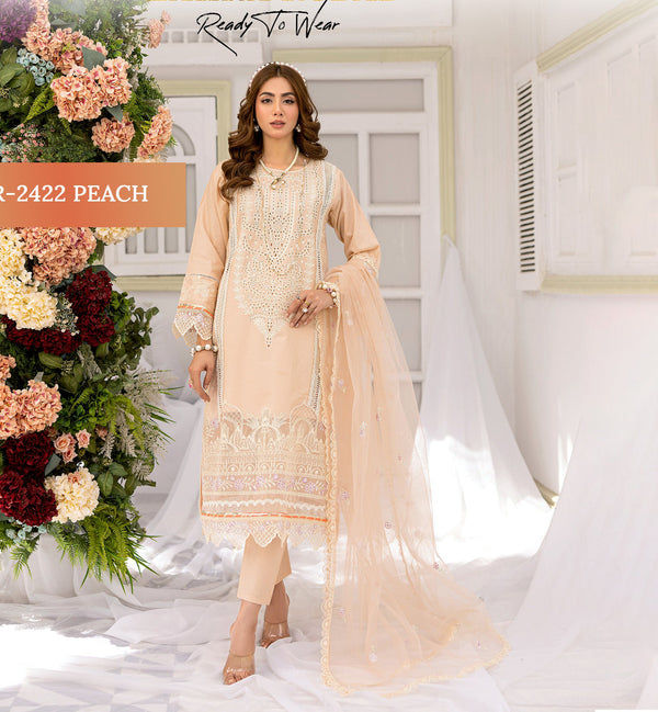 Pakistani Chikankari Lawn Dress : BR-P2422