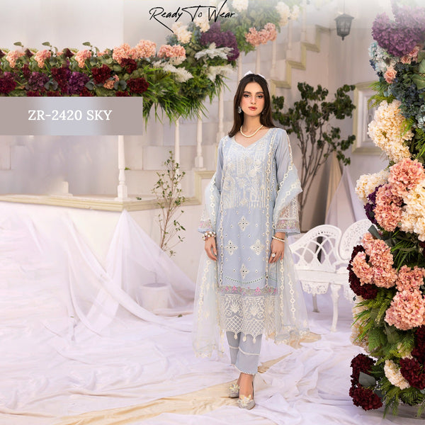 Pakistani Chikankari Lawn Dress : BR-S2420